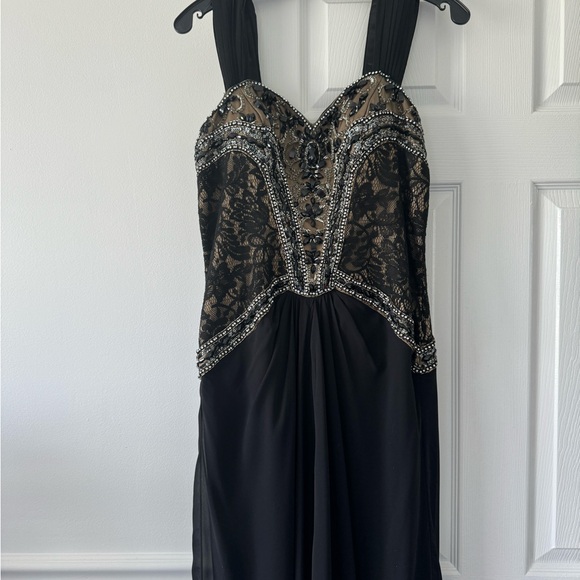 Black/Gold beaded gown - Picture 1 of 4